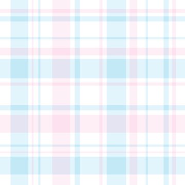 Seamless pattern in fantasy white, light pink and blue colors for plaid, fabric, textile, clothes, tablecloth and other things. Vector image.