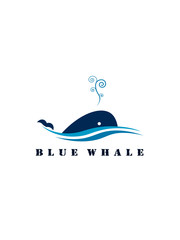 Whale logo on a white background