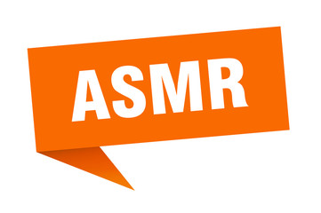 asmr speech bubble. asmr ribbon sign. asmr banner