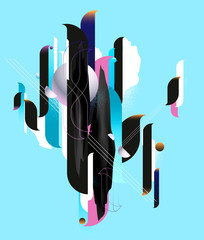 Fluid poster design. Abstract color template.	