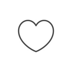 Heart line outline icon and romance element