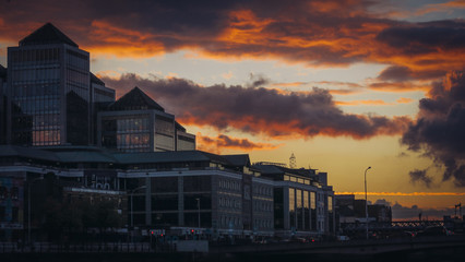 Building at sunset