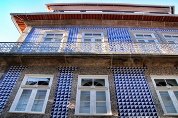 Streets, squares and facades of the portuguese medieval village of Guimaraes