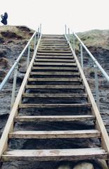 Stairs from beach to cliff