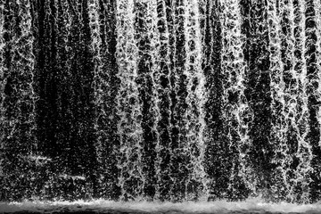 waterfall black and white on dark background
