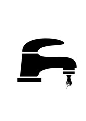 Illustration of water faucet with drop