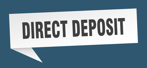 direct deposit speech bubble. direct deposit ribbon sign. direct deposit banner