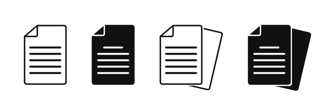 Document vector icon isolated vector graphic. Paper document page icon vector element. Agreement file symbol.
