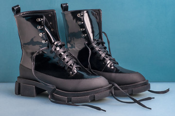 high fashionable original stylish black boots