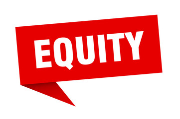 equity speech bubble. equity ribbon sign. equity banner