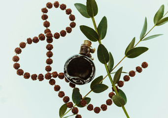 Alchemical aroma oils, perfume fragrances with  flower and stone
