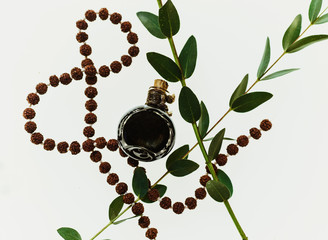 Alchemical aroma oils, perfume fragrances with  flower and stone
