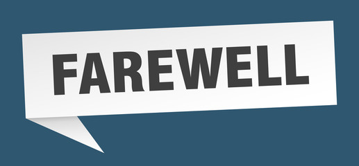 farewell speech bubble. farewell ribbon sign. farewell banner