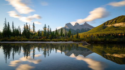 The Three Sisters Alberta in sunrise
