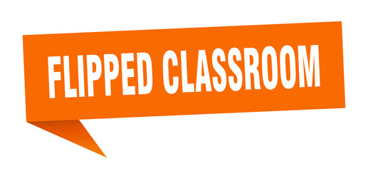 flipped classroom speech bubble. flipped classroom ribbon sign. flipped classroom banner