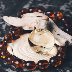 Alchemical aroma oils, perfume fragrances with wood and stone