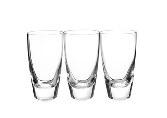 New clean empty glasses isolated on white