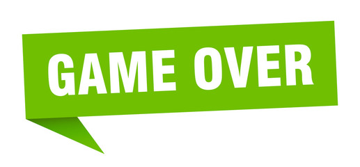 game over speech bubble. game over ribbon sign. game over banner