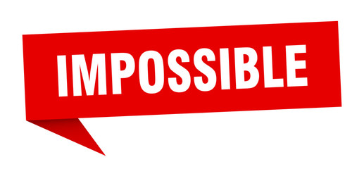 impossible speech bubble. impossible ribbon sign. impossible banner