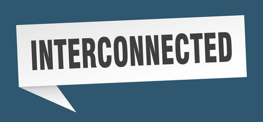 interconnected speech bubble. interconnected ribbon sign. interconnected banner