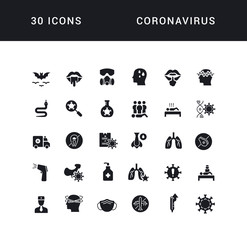 Vector Simple Icons of Coronavirus