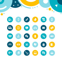 Set of Simple Icons of Modern Gadgets