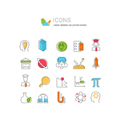 Set Vector Line Icons of Science