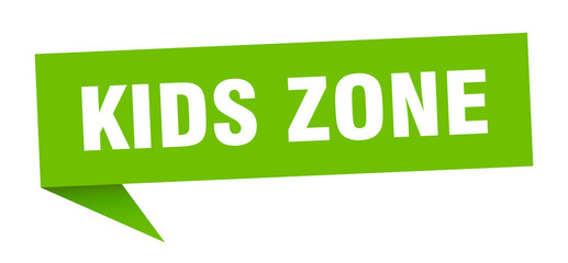 kids zone speech bubble. kids zone ribbon sign. kids zone banner