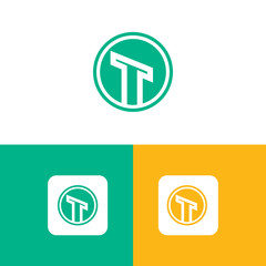 Letter T logo icon design template elements