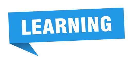learning speech bubble. learning ribbon sign. learning banner