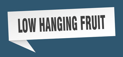 low hanging fruit speech bubble. low hanging fruit ribbon sign. low hanging fruit banner