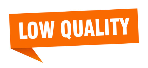 low quality speech bubble. low quality ribbon sign. low quality banner