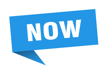 now speech bubble. now ribbon sign. now banner