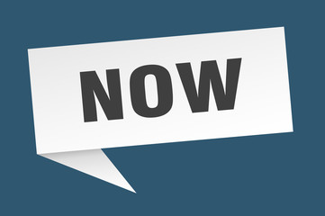 now speech bubble. now ribbon sign. now banner