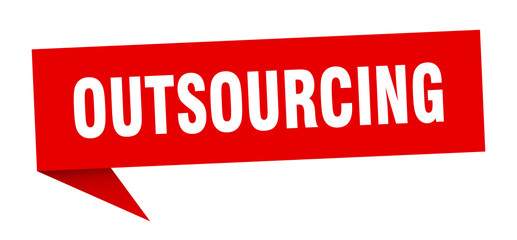 outsourcing speech bubble. outsourcing ribbon sign. outsourcing banner