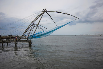 Chinese fishing nets or cheena vala are a type of stationary lift net, located in Fort Kochi in Cochin, India