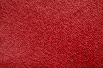 Fototapeta premium Texture of red leather as background, closeup