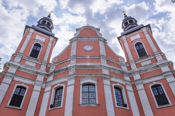 Fototapeta premium Roman Catholic Church of Mother of God, Queen of Families in Lubasz, small town located in West Pomerania region of Poland