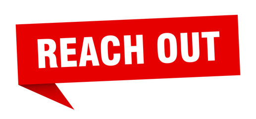 reach out speech bubble. reach out ribbon sign. reach out banner