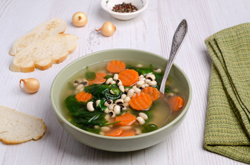 Thick bean soup with vegetables