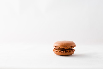 delicious multi flavor  Macarons on white background with space for text