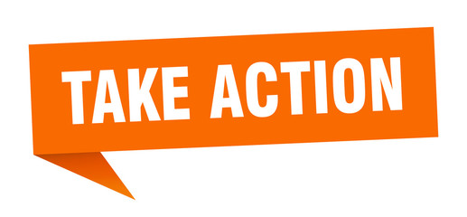 take action speech bubble. take action ribbon sign. take action banner