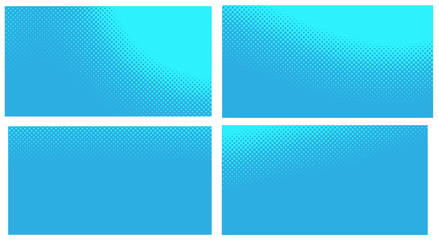 Fototapeta premium Blue pop art background, set