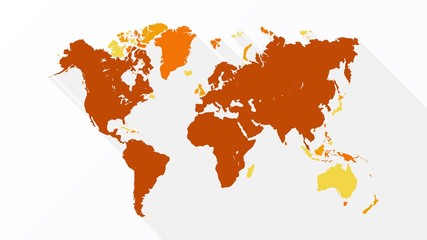 Fototapeta na wymiar World Map Warm Colors Created For Professional