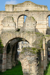 Fototapeta na wymiar Palais Gallien. Ruins of the ancient Roman amphitheater of Bordeaux. New Aquitaine, France, Europe