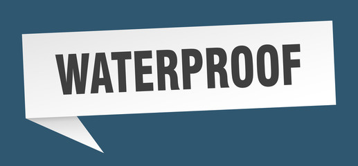 waterproof speech bubble. waterproof ribbon sign. waterproof banner