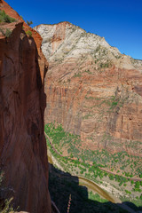 hiking west rim trail in zion national park, usa