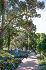 Obraz premium View of the Gardens of Augustus (Giardini di Augusto) on Capri Island, Campania, Italy.