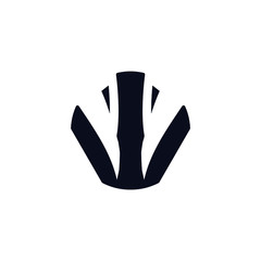 Initial letter W logo template with eagle head negative space illustration in flat design monogram symbol