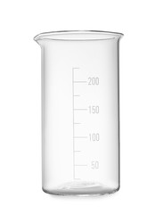 Empty beaker isolated on white. Laboratory glassware